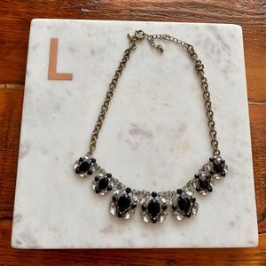 J. Crew Black Rhinestone Statement Necklace